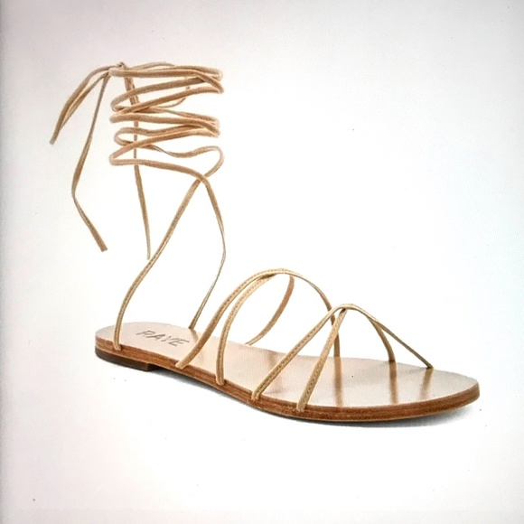 RAYE X REVOLVE Gladiator Strappy Ankle Wrap Sandals Tan Collette Women’s Size 8